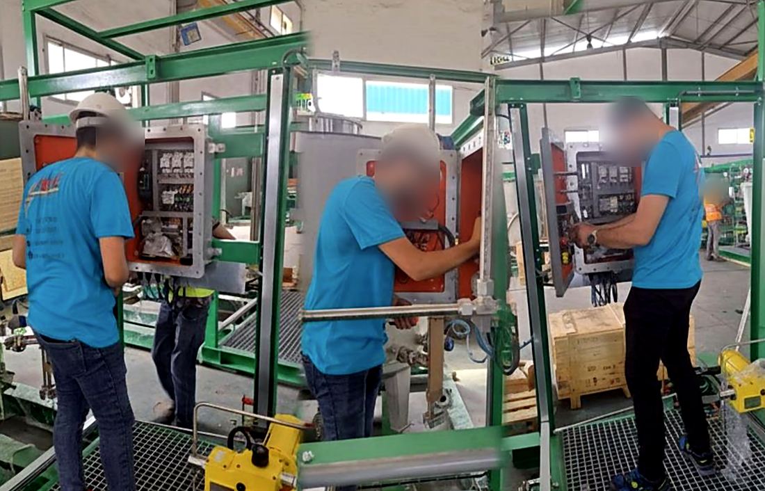 câblage du coffret de commande du skid